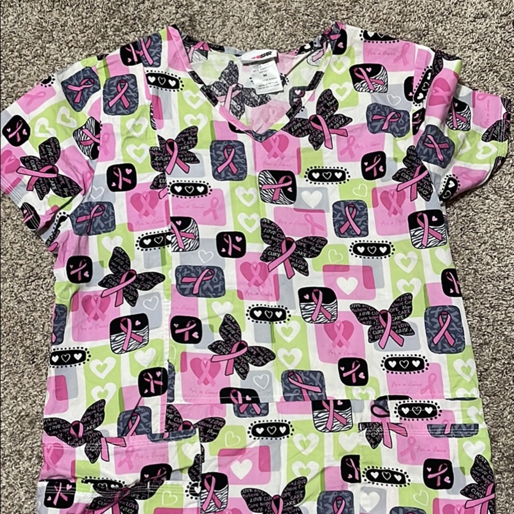 Scrubstar cancer awareness scrubs- medium
